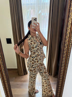 Beige Kalamkari Jaal Katha Co-Ord Set