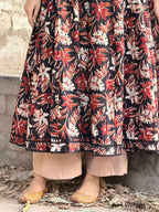 Black Kalamkari Cotton Anarkali Suit Set