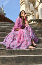 Pink Rapid Jaal Cotton Anarkali Set