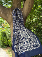 Indigo Ajrakh Cotton Mulmul  Dupatta