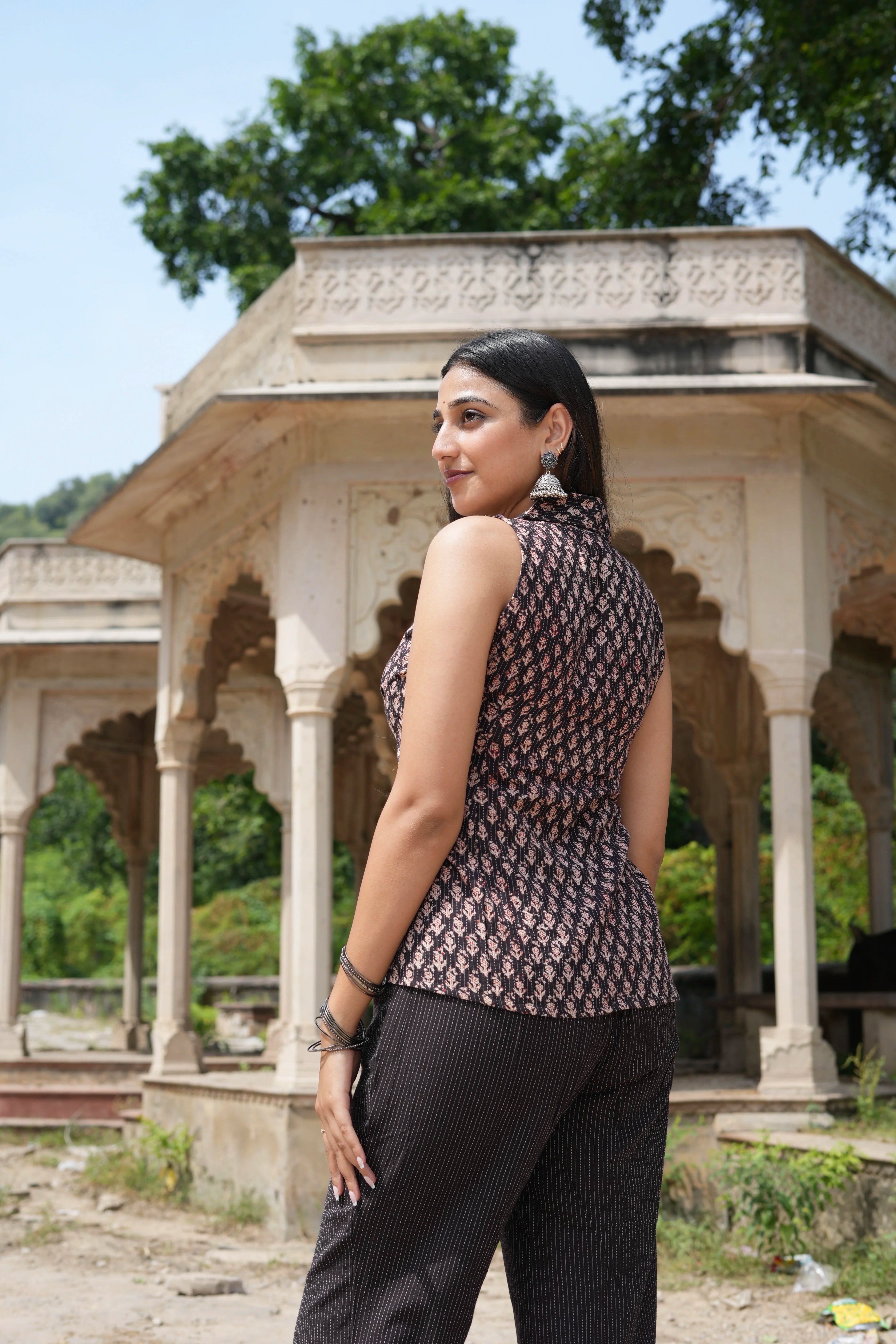Black Kalamkari Buti Katha Co-Ord set
