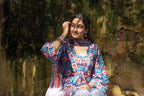 Blue Rapid Kalamkari Cotton Persian Salwar Kurti Set