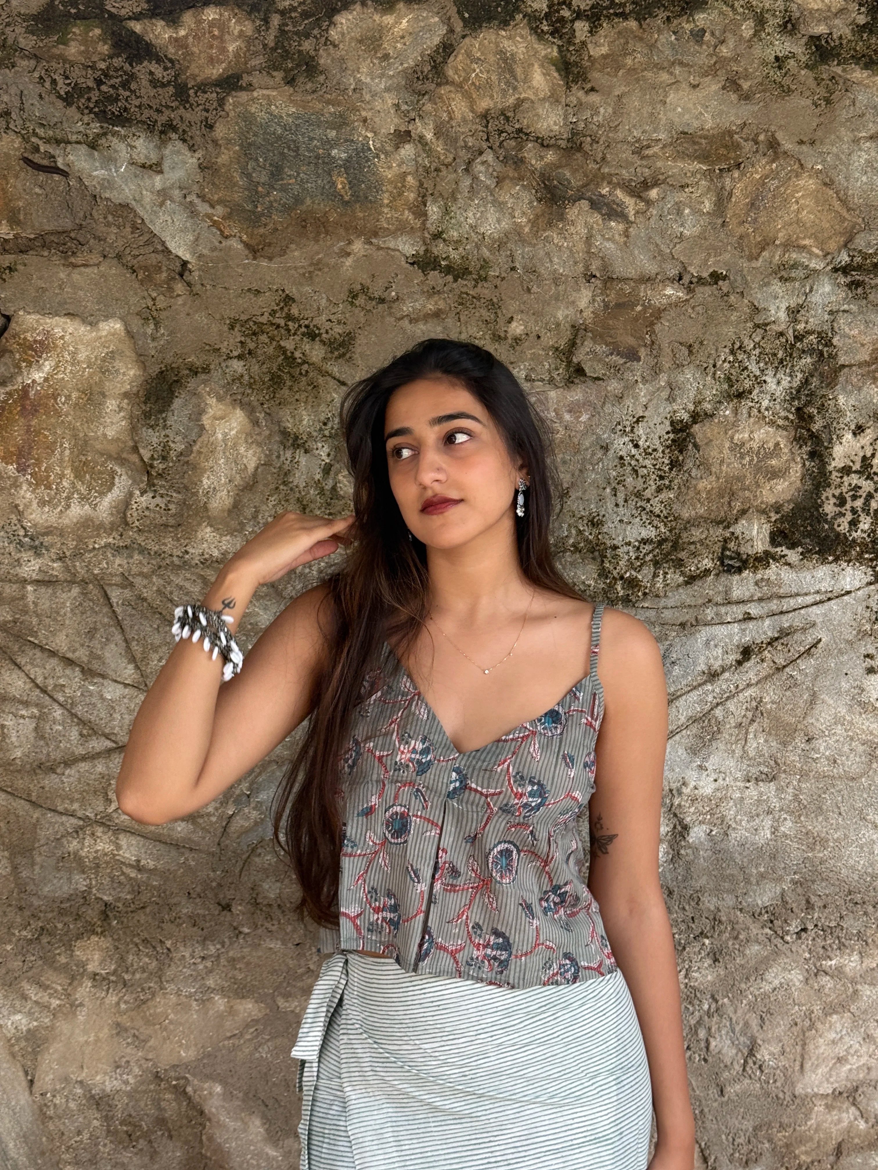 Pista Rapid Print Cotton Crop Top