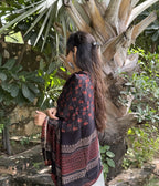 Black Ajrakh Putai Modal Dupatta