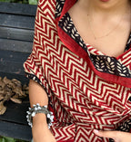 Red Kalamkari Cotton Mulmul Dupatta