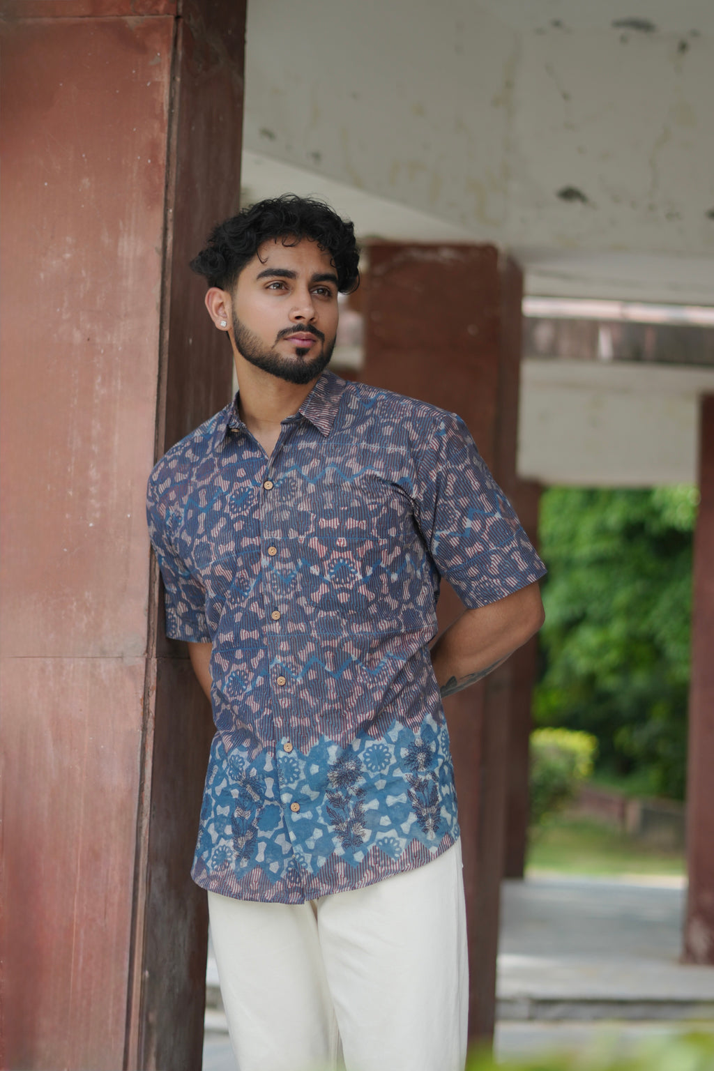 Indigo Butta Cotton Shirt