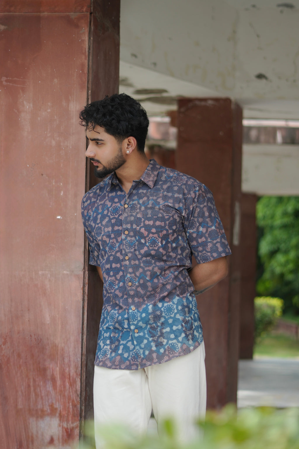 Indigo Butta Cotton Shirt