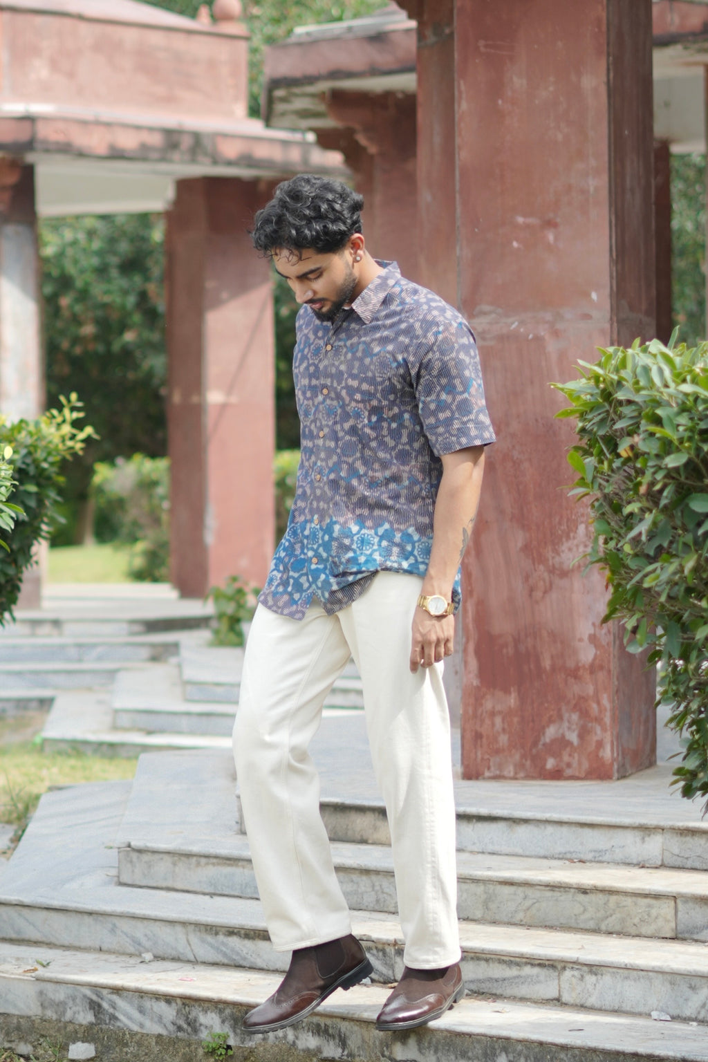 Indigo Butta Cotton Shirt