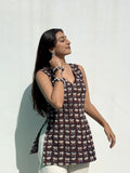 Brown Jahota Cotton Short Kurti