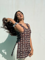 Brown Jahota Cotton Short Kurti