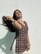 Brown Jahota Cotton Short Kurti