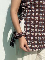 Brown Jahota Cotton Short Kurti
