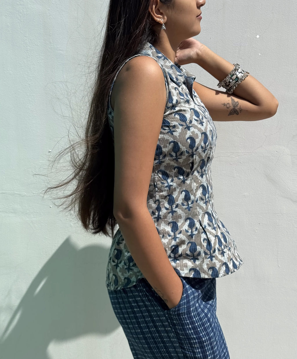 Indigo Dabu Katha Co-Ord Set