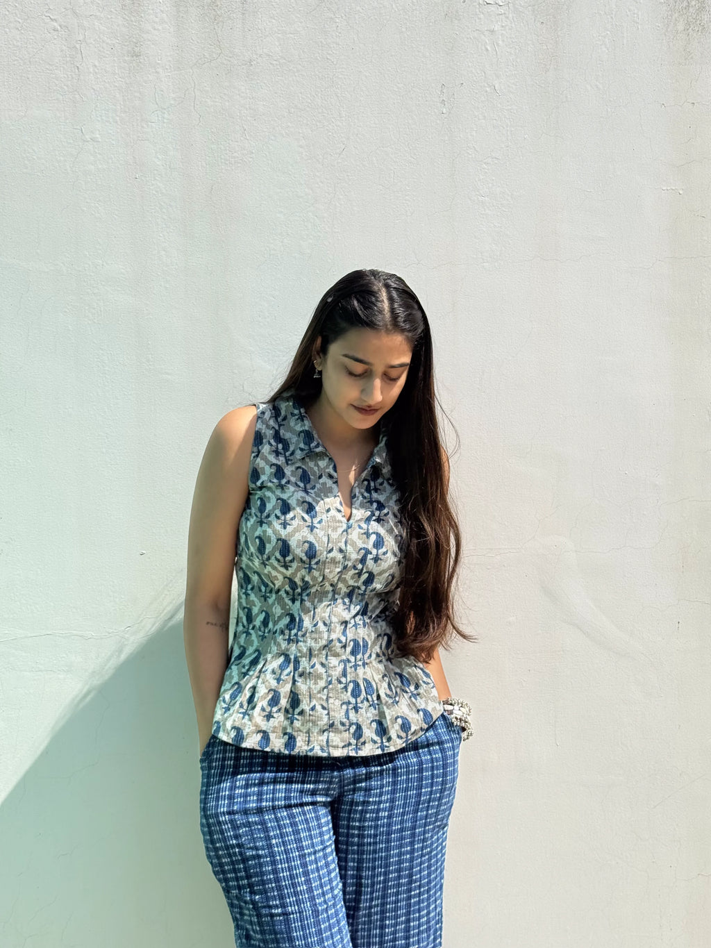 Indigo Dabu Katha Co-Ord Set