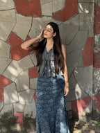 Indigo Ajrakh Modal Skirt Top Set