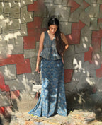 Indigo Ajrakh Modal Skirt Top Set