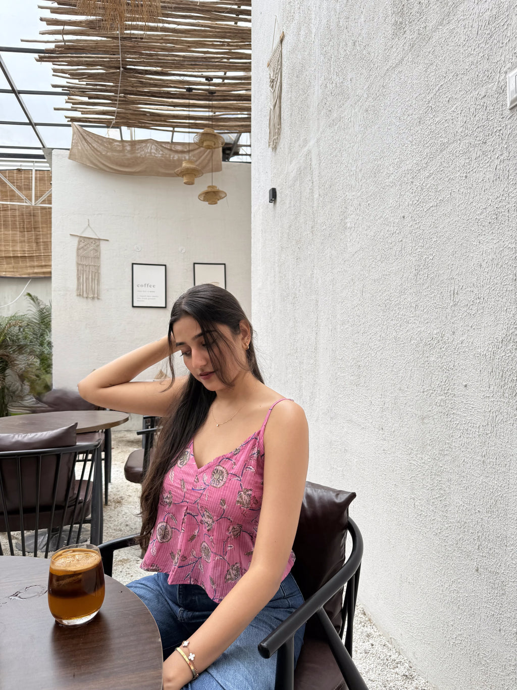 Pink Rapid Print Cotton Crop Top